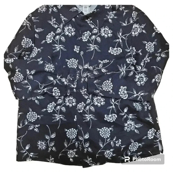 Pendleton Black Floral Shirt 16W - Picture 2 of 5